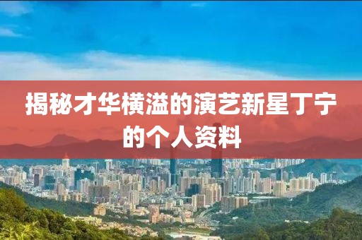 揭秘才华横溢的演艺新星丁宁的个人资料