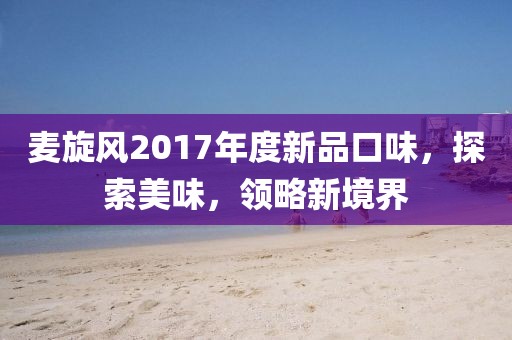 麦旋风2017年度新品口味，探索美味，领略新境界